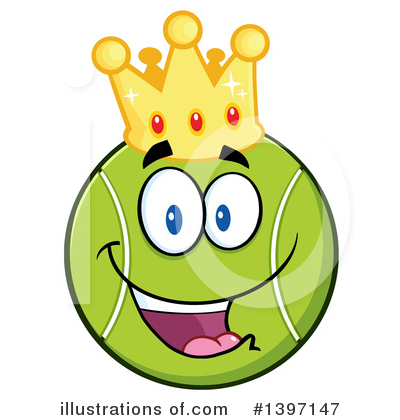 Royalty-Free (RF) Tennis Ball Character Clipart Illustration by Hit Toon - Stock Sample #1397147