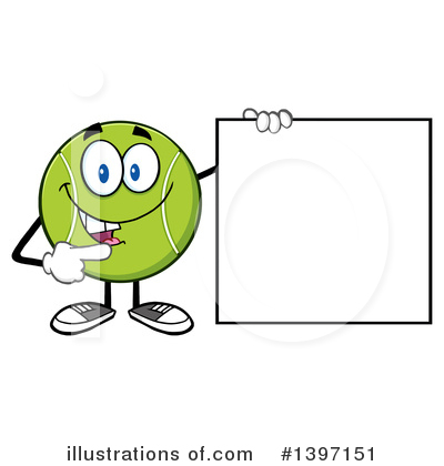 Royalty-Free (RF) Tennis Ball Character Clipart Illustration by Hit Toon - Stock Sample #1397151