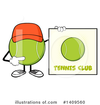 Royalty-Free (RF) Tennis Ball Character Clipart Illustration by Hit Toon - Stock Sample #1409560