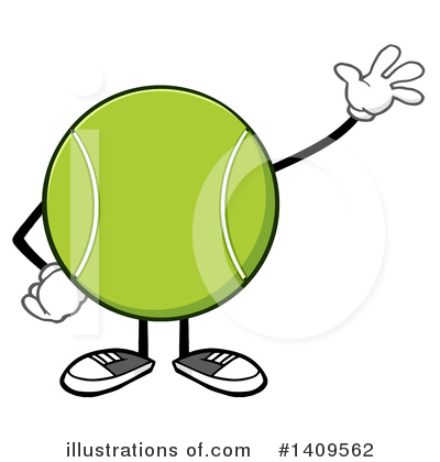 Royalty-Free (RF) Tennis Ball Character Clipart Illustration by Hit Toon - Stock Sample #1409562