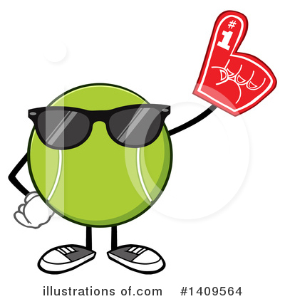 Royalty-Free (RF) Tennis Ball Character Clipart Illustration by Hit Toon - Stock Sample #1409564