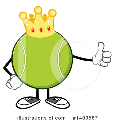 Royalty-Free (RF) Tennis Ball Character Clipart Illustration by Hit Toon - Stock Sample #1409567