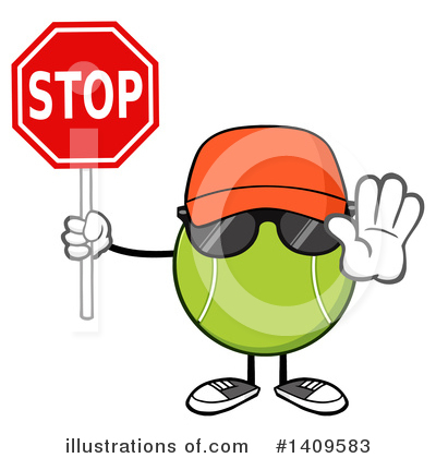 Royalty-Free (RF) Tennis Ball Character Clipart Illustration by Hit Toon - Stock Sample #1409583