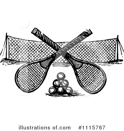 Tennis Racket Clipart #1115767 by Prawny Vintage
