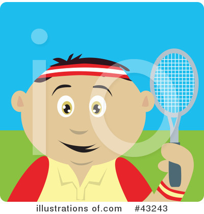 Royalty-Free (RF) Tennis Clipart Illustration by Dennis Holmes Designs - Stock Sample #43243