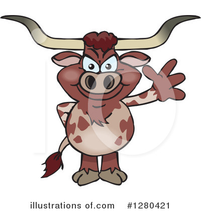 Royalty-Free (RF) Texas Longhorn Clipart Illustration by Dennis Holmes Designs - Stock Sample #1280421