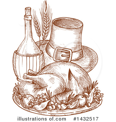 Roasted Turkey Clipart #1432517 by Vector Tradition SM
