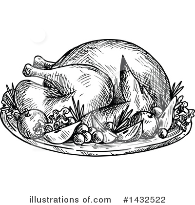 Roasted Turkey Clipart #1432522 by Vector Tradition SM