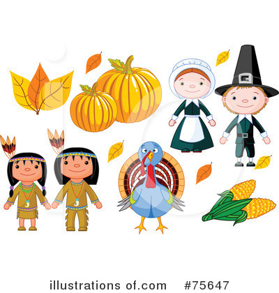 Royalty-Free (RF) Thanksgiving Clipart Illustration by Pushkin - Stock Sample #75647