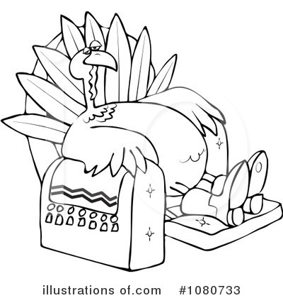 Royalty-Free (RF) Thanksgiving Turkey Clipart Illustration by djart - Stock Sample #1080733