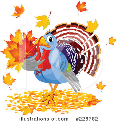 Royalty-Free (RF) Thanksgiving Turkey Clipart Illustration by Pushkin - Stock Sample #228782