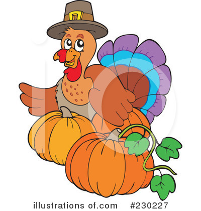 Royalty-Free (RF) Thanksgiving Turkey Clipart Illustration by visekart - Stock Sample #230227