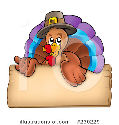 Royalty-Free (RF) Thanksgiving Turkey Clipart Illustration by visekart - Stock Sample #230229