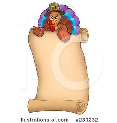 Royalty-Free (RF) Thanksgiving Turkey Clipart Illustration by visekart - Stock Sample #230232