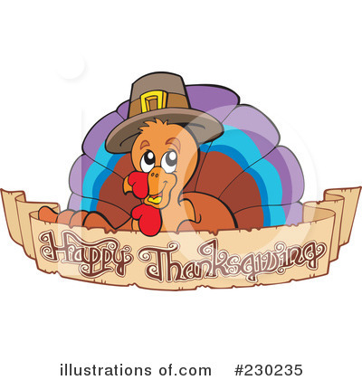Royalty-Free (RF) Thanksgiving Turkey Clipart Illustration by visekart - Stock Sample #230235