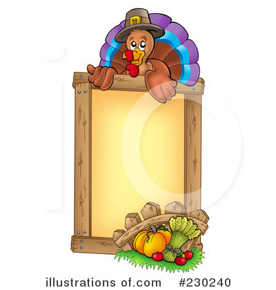Royalty-Free (RF) Thanksgiving Turkey Clipart Illustration by visekart - Stock Sample #230240
