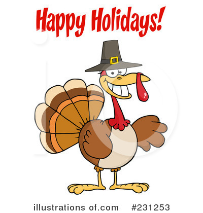 Royalty-Free (RF) Thanksgiving Turkey Clipart Illustration by Hit Toon - Stock Sample #231253