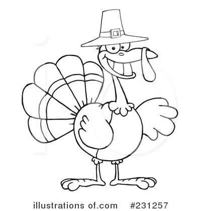 Royalty-Free (RF) Thanksgiving Turkey Clipart Illustration by Hit Toon - Stock Sample #231257