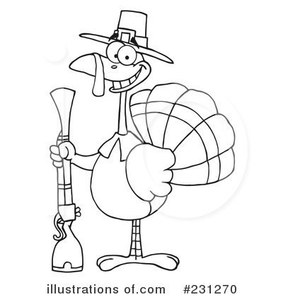 Royalty-Free (RF) Thanksgiving Turkey Clipart Illustration by Hit Toon - Stock Sample #231270