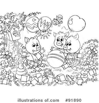 Royalty-Free (RF) The Three Little Pigs Clipart Illustration by Alex Bannykh - Stock Sample #91890