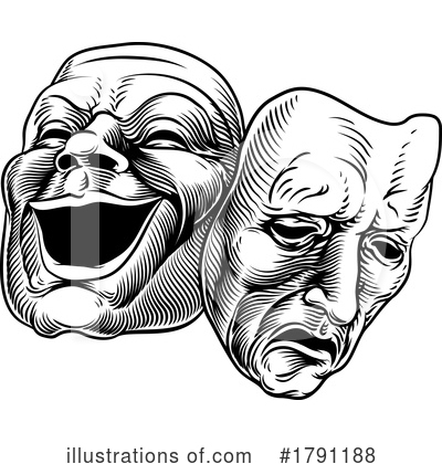 Theater Mask Clipart #1791188 by AtStockIllustration