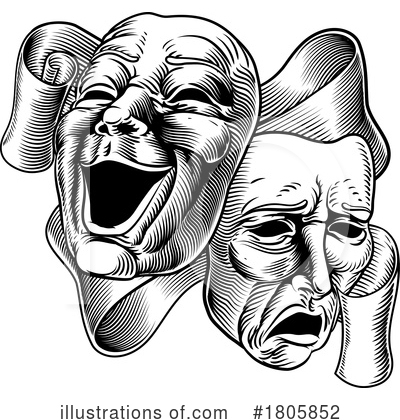 Theater Mask Clipart #1805852 by AtStockIllustration