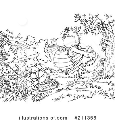 Royalty-Free (RF) Three Pigs Clipart Illustration by Alex Bannykh - Stock Sample #211358
