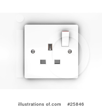 Royalty-Free (RF) Three Pin Plug Clipart Illustration by KJ Pargeter - Stock Sample #25846