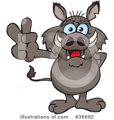 Boar Clipart #36692 by Dennis Holmes Designs