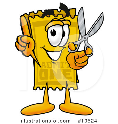 Royalty-Free (RF) Ticket Clipart Illustration by Mascot Junction - Stock Sample #10524