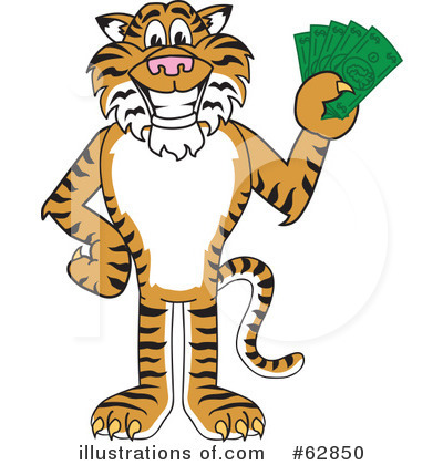 Royalty-Free (RF) Tiger Character Clipart Illustration by Mascot Junction - Stock Sample #62850