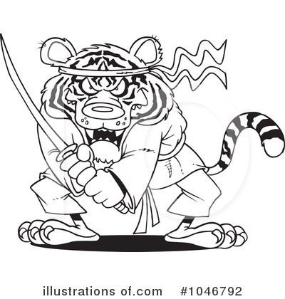 Royalty-Free (RF) Tiger Clipart Illustration by toonaday - Stock Sample #1046792