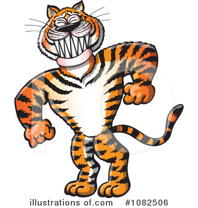 Royalty-Free (RF) Tiger Clipart Illustration by Zooco - Stock Sample #1082506
