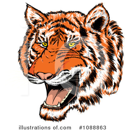 Royalty-Free (RF) Tiger Clipart Illustration by Paulo Resende - Stock Sample #1088863