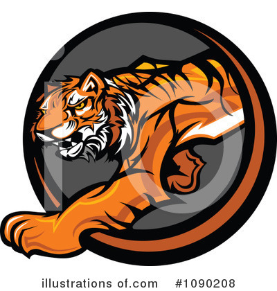 Royalty-Free (RF) Tiger Clipart Illustration by Chromaco - Stock Sample #1090208