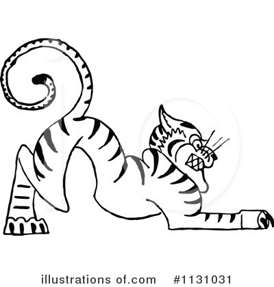 Royalty-Free (RF) Tiger Clipart Illustration by Prawny Vintage - Stock Sample #1131031