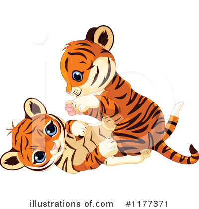 Royalty-Free (RF) Tiger Clipart Illustration by Pushkin - Stock Sample #1177371