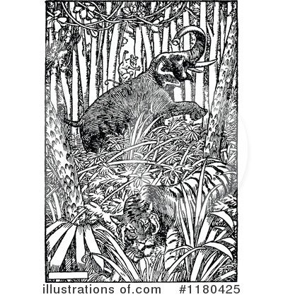 Royalty-Free (RF) Tiger Clipart Illustration by Prawny Vintage - Stock Sample #1180425