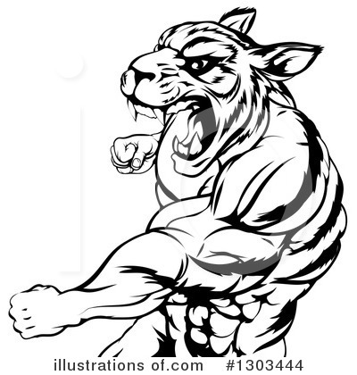 Royalty-Free (RF) Tiger Clipart Illustration by AtStockIllustration - Stock Sample #1303444