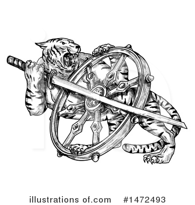 Royalty-Free (RF) Tiger Clipart Illustration by patrimonio - Stock Sample #1472493