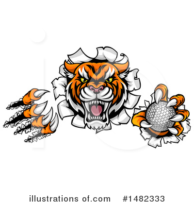 Royalty-Free (RF) Tiger Clipart Illustration by AtStockIllustration - Stock Sample #1482333
