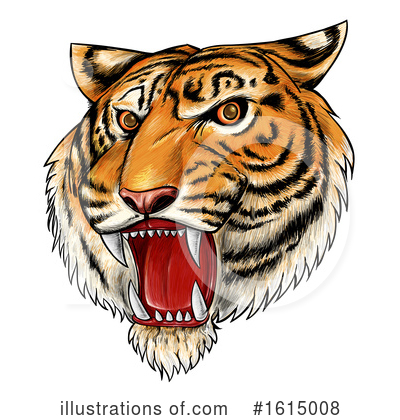 Royalty-Free (RF) Tiger Clipart Illustration by Domenico Condello - Stock Sample #1615008
