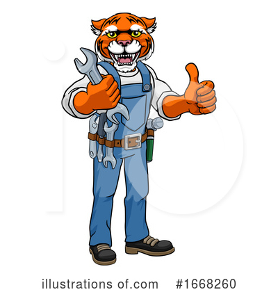 Royalty-Free (RF) Tiger Clipart Illustration by AtStockIllustration - Stock Sample #1668260