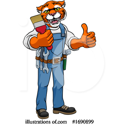 Royalty-Free (RF) Tiger Clipart Illustration by AtStockIllustration - Stock Sample #1690899