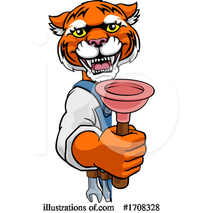 Royalty-Free (RF) Tiger Clipart Illustration by AtStockIllustration - Stock Sample #1708328
