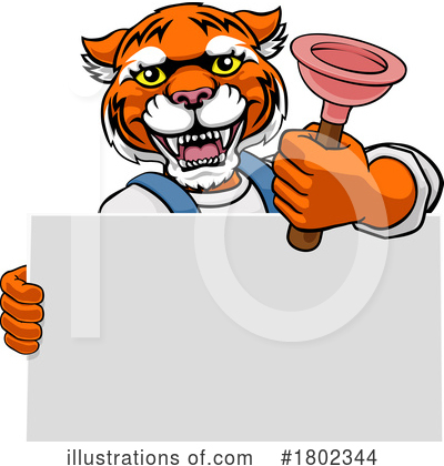 Royalty-Free (RF) Tiger Clipart Illustration by AtStockIllustration - Stock Sample #1802344