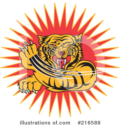Royalty-Free (RF) Tiger Clipart Illustration by Andy Nortnik - Stock Sample #216588