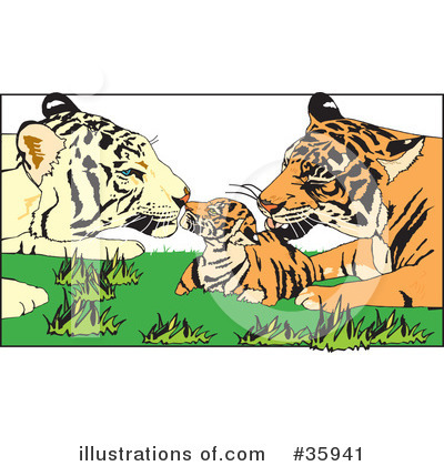 Royalty-Free (RF) Tiger Clipart Illustration by Dennis Holmes Designs - Stock Sample #35941