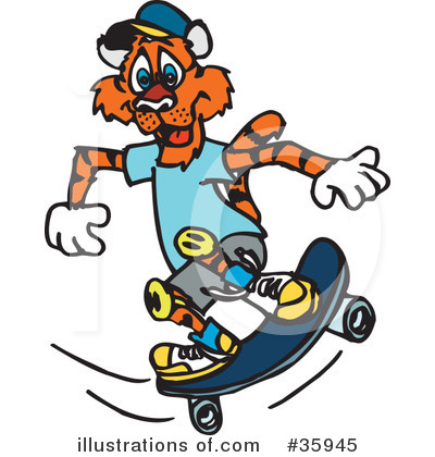 Royalty-Free (RF) Tiger Clipart Illustration by Dennis Holmes Designs - Stock Sample #35945