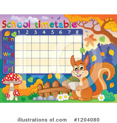 Royalty-Free (RF) Time Table Clipart Illustration by visekart - Stock Sample #1204080